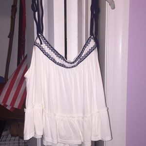 UO tie shoulder crop baby doll tank